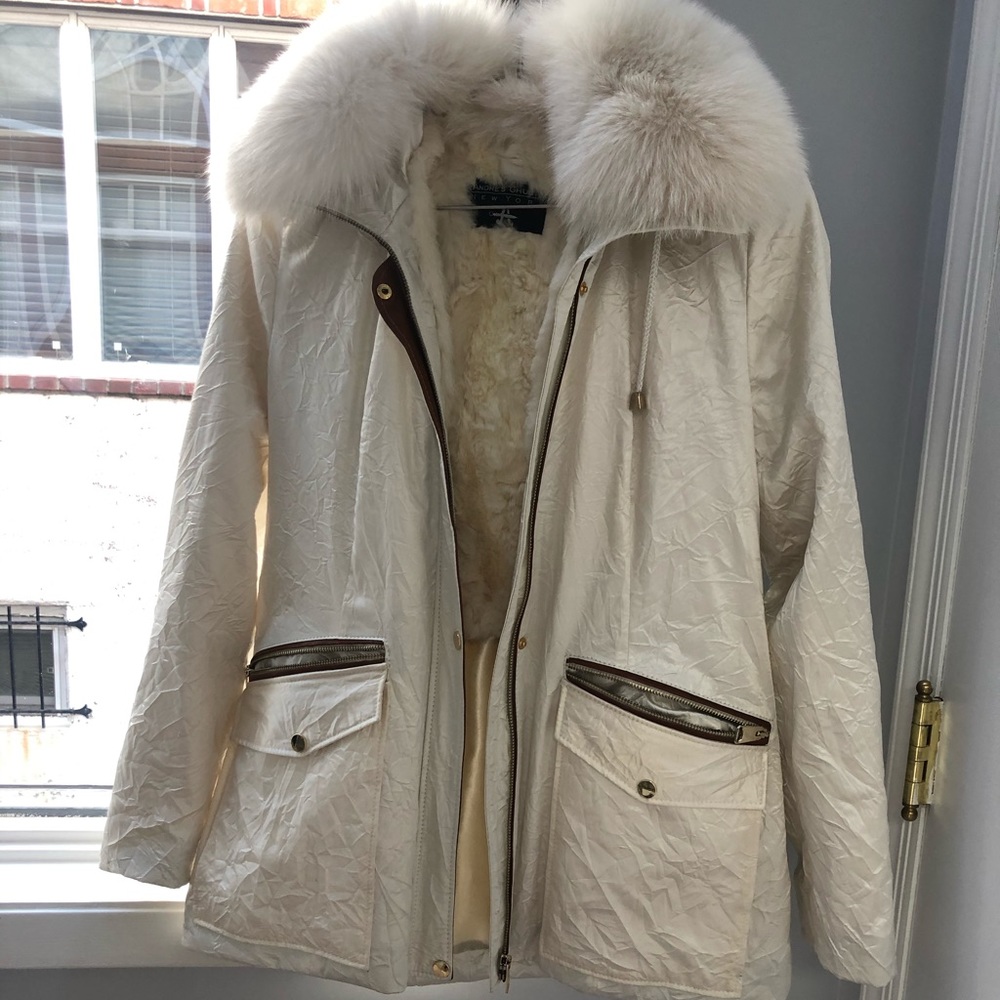 Brand new genuine fur and leather lined jacket